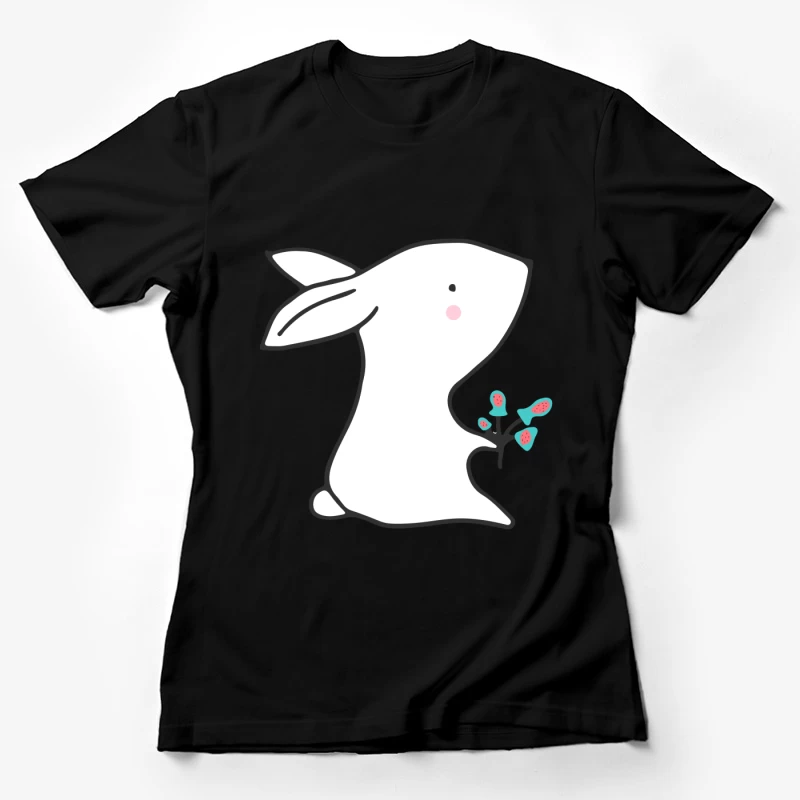 Lapin mignon avec fleurs Femme T-Shirt