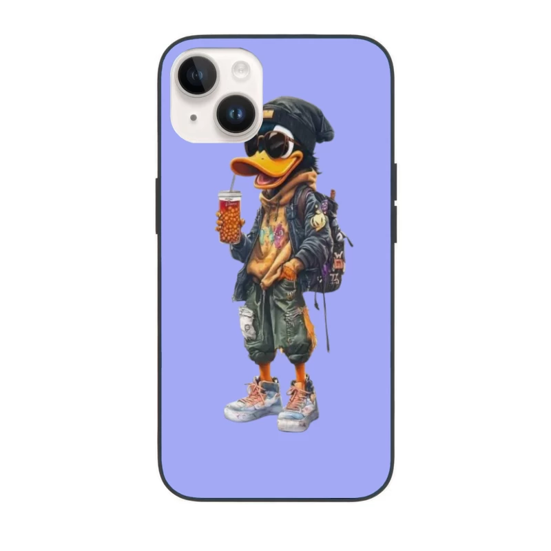 Cool Cartoon Duck with Sunglasses iPhone Case