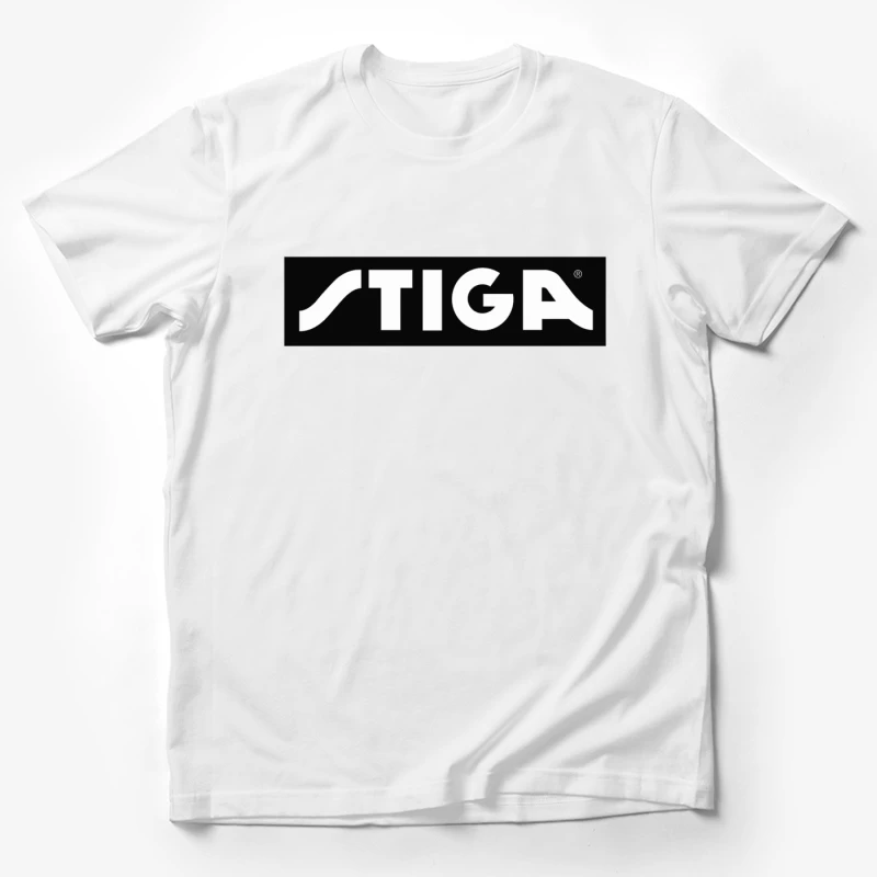 STIGA Sports Equipment Brand Logo in Black and White Male T-Shirt