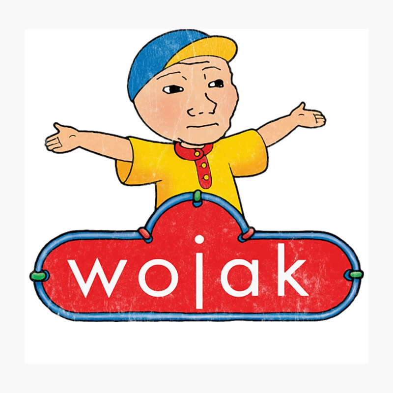 Caillou Wojak Meme Design Throw Pillow