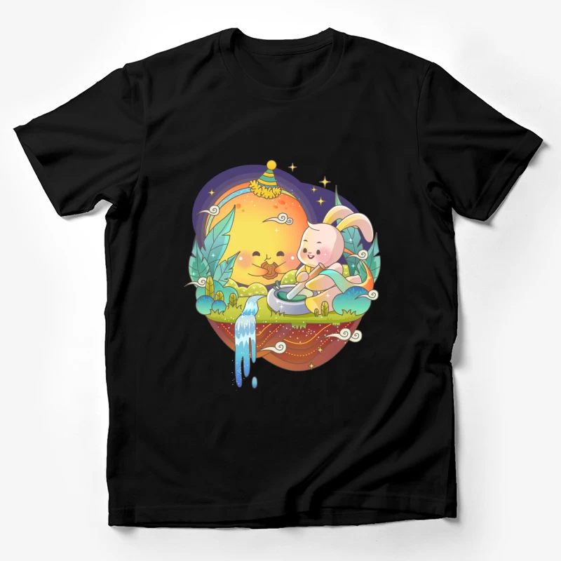 Fröhliches Mondfest mit Hase Herren T-Shirt