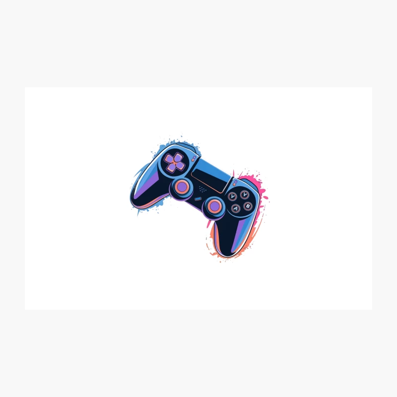 Vibrant Digital Art of PlayStation Game Controller Travel Mug