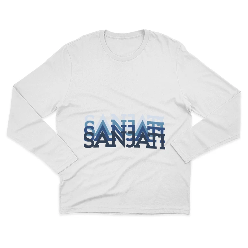 Stapel von blauen Buchstaben Herren Langarm T-Shirt