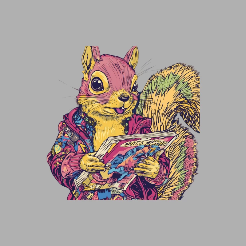 Psychedelic Squirrel Reading Comics Male Tank Top