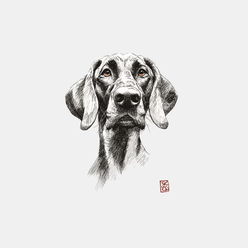 Detailed Pencil Sketch of a Hound Dog Portrait Male Tank Top