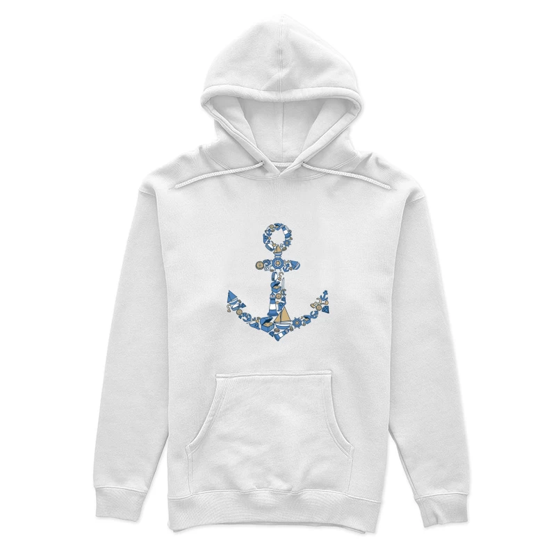 Motif ancre maritime avec objets nautiques Femme Sweat à capuche