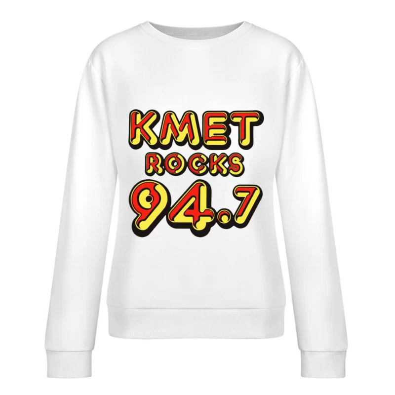 KMET 94.7 Retro Radio Female Pullover Sweatshirt