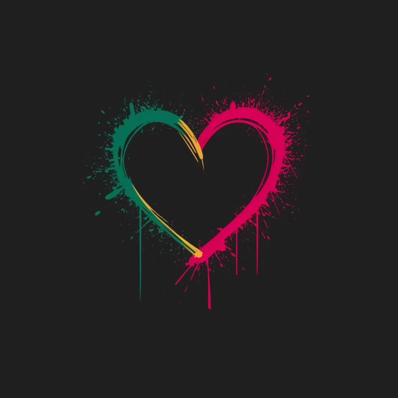 Colorful Paint Splash Heart Graffiti Art Male Tank Top