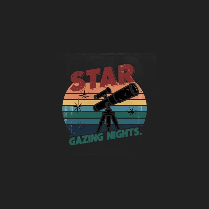 Retro Star Gazing Nights with Telescope Bucket Hat