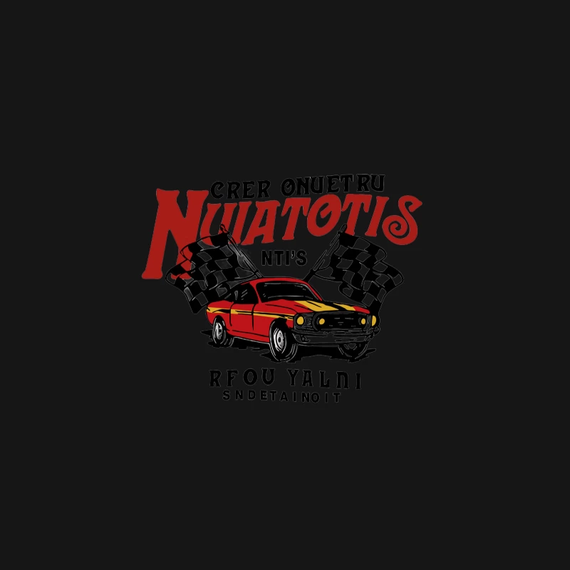 Klassisches Auto mit Rennflaggen Damen Langarm T-Shirt