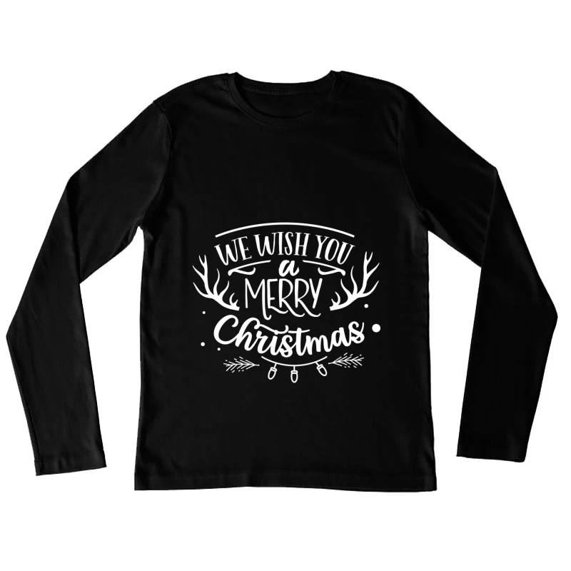 Carte de vœux de Noël festive Femme Manches Longues T-Shirt