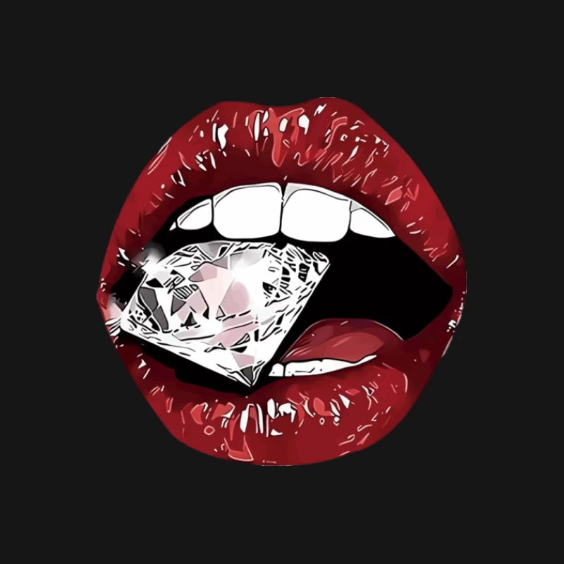Rote Lippen mit Diamant Herren T-Shirt