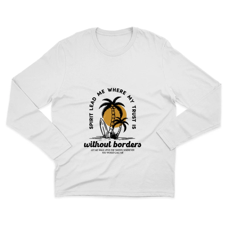 Île, Palmier et Citation Homme Manches Longues T-Shirt