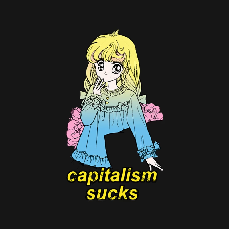 Capitalism Sucks  Kawaii Meme Design Mouse Pad
