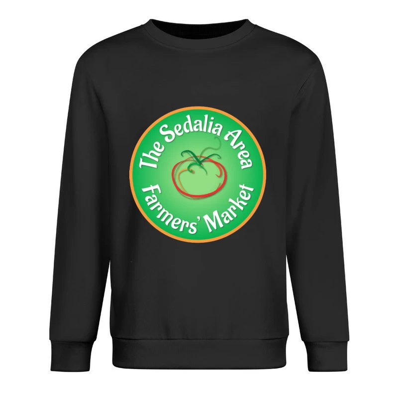 Sedalia Area Farmers' Market Circular Green Logo with Tomato Design Male Pullover Sweatshirt