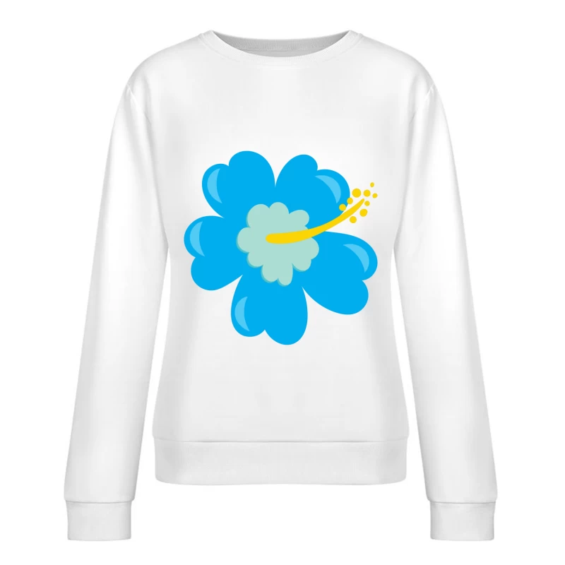 Fleur hibiscus bleue stylisée Femme Sweat-shirt à enfiler