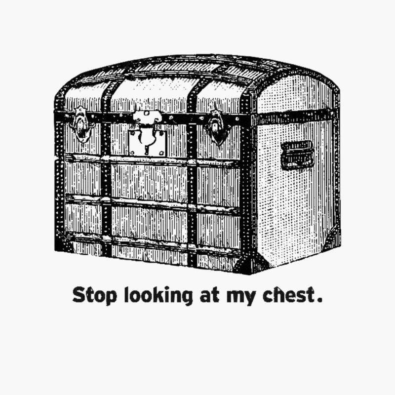 Stop looking at my chest Cotton Tote Bag