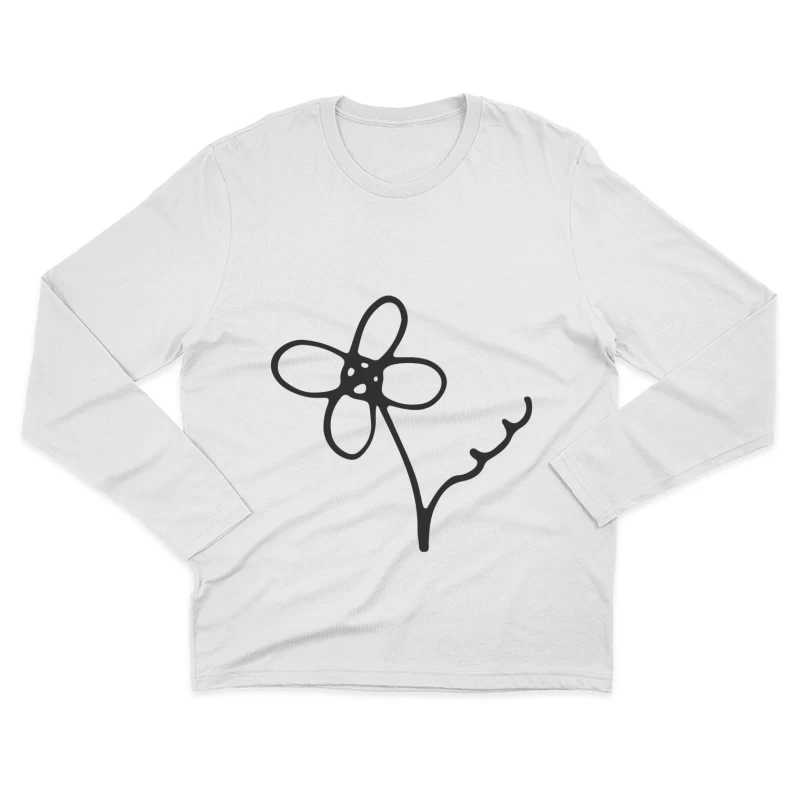 Dessin simple de fleur Homme Manches Longues T-Shirt