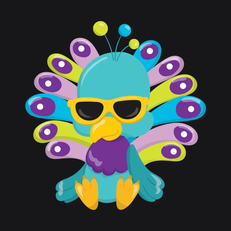 Paon coloré avec lunettes de soleil Homme Sweat à capuche