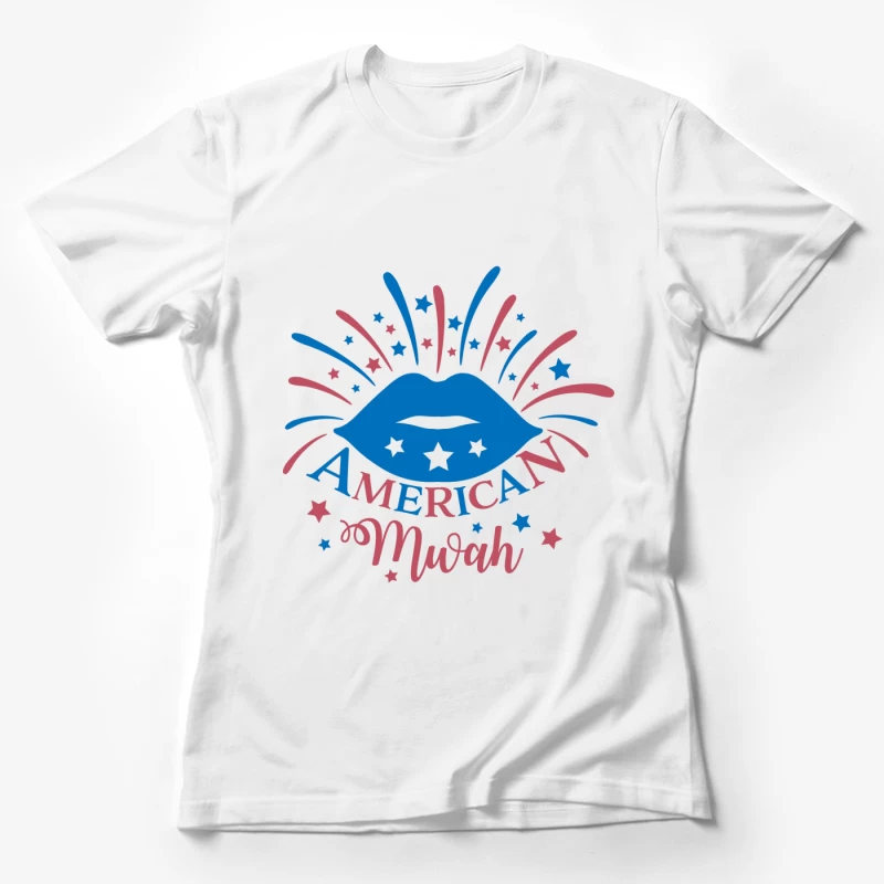 Design américain avec étoiles et lèvres Femme T-Shirt