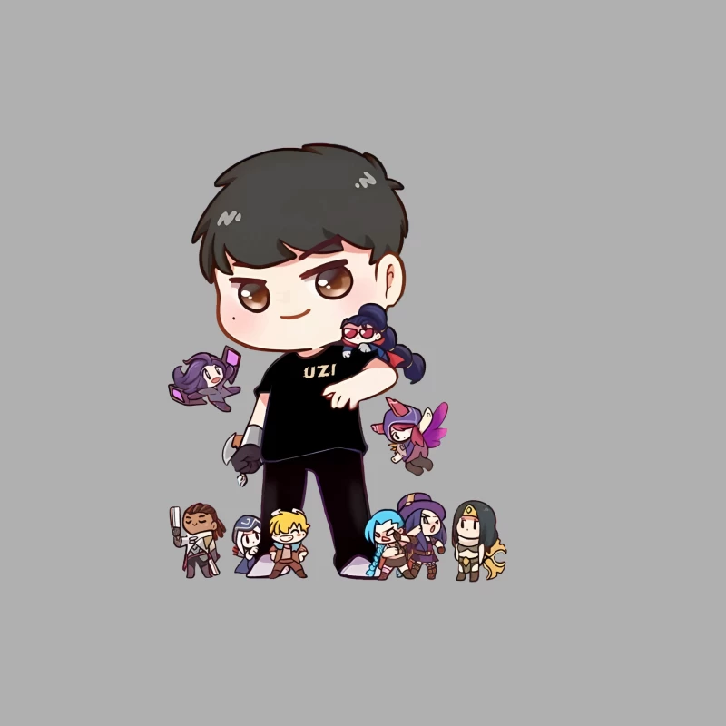Chibi-Design mit Charakteren Herren Tanktops