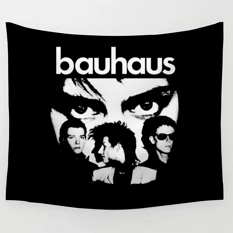 Abstract Bauhaus Portrait Sketch in Black and White Tapestry