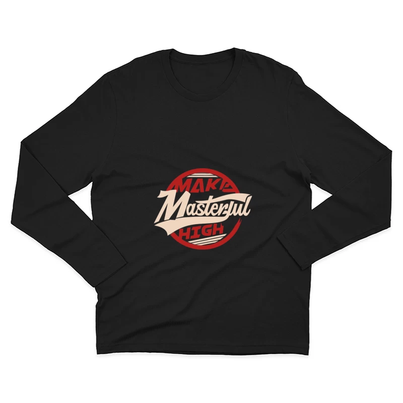 Retro Logo Design Herren Langarm T-Shirt
