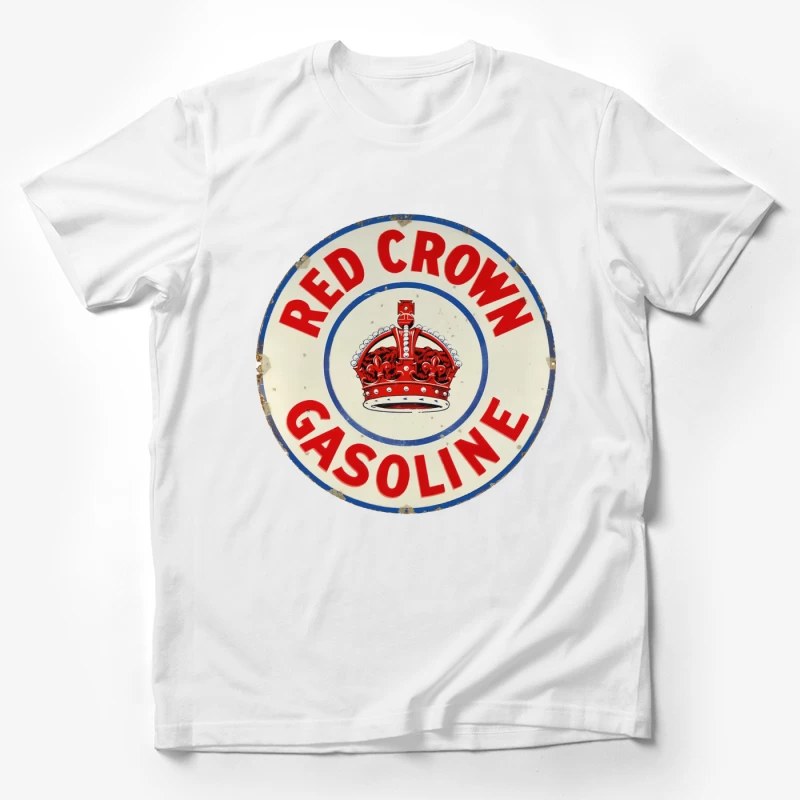 Vintage Red Crown Gasoline Round Metal Sign with Royal Crown Logo Male T-Shirt