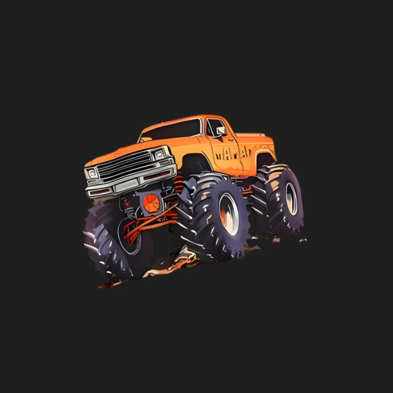 Camion monstre orange avec grandes roues Homme Débardeur