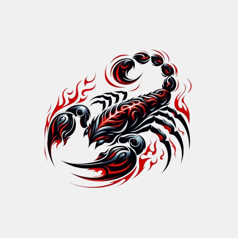 Stylized Scorpion with Flames Male Tank Top