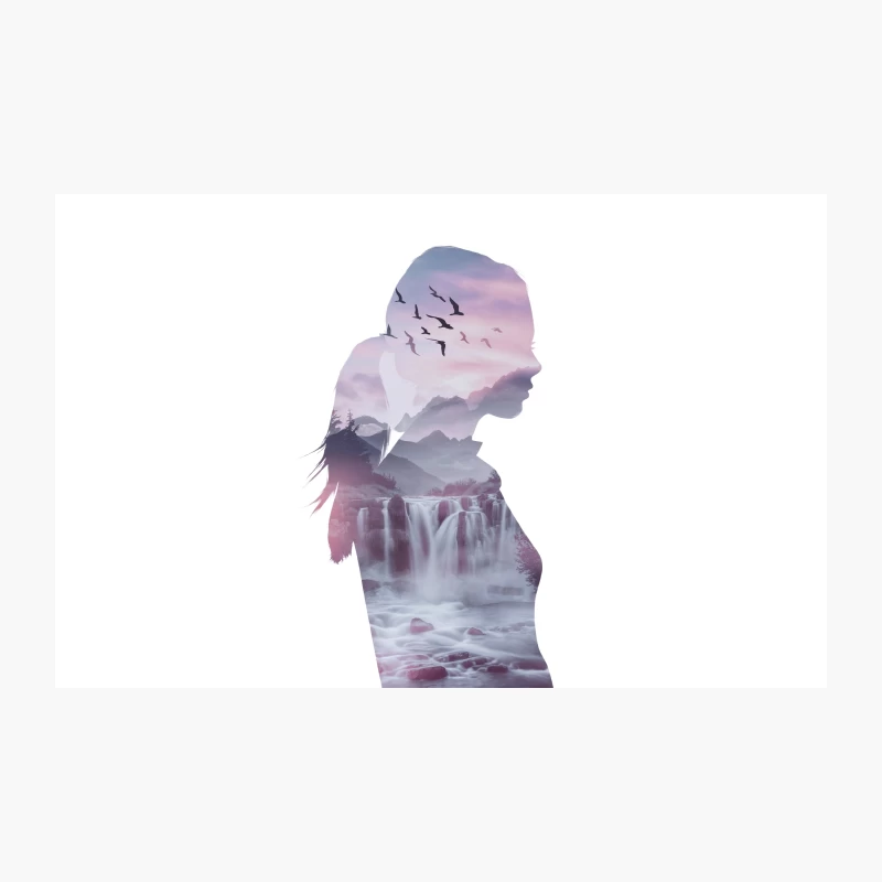 Dreamy Nature Silhouette: A Double Exposure Dreamscape Travel Mug