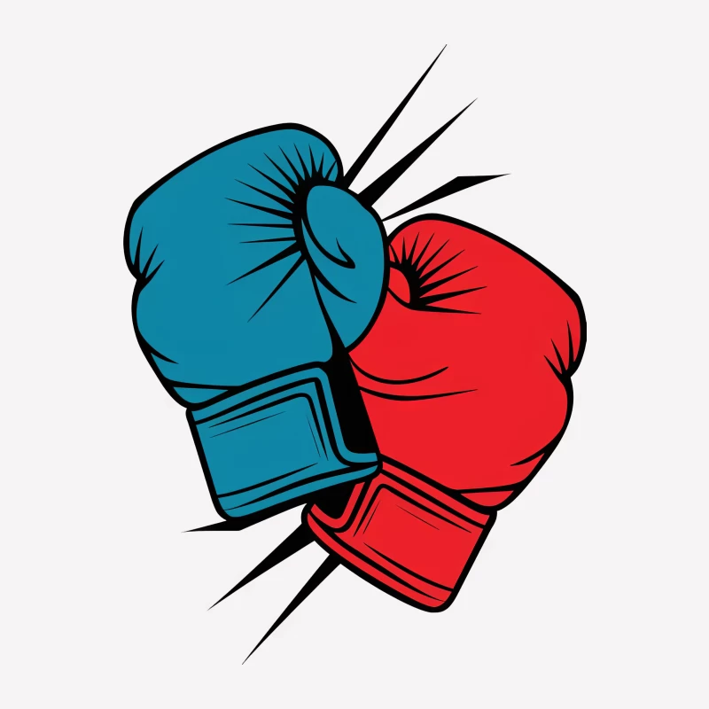 Gants de boxe rouge et bleu Homme T-Shirt