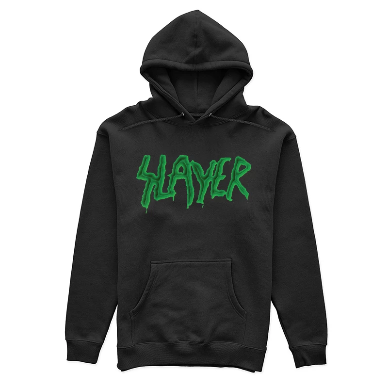 Green Horror-Style Dripping Text "SLAYER" Female Pullover Hoodie