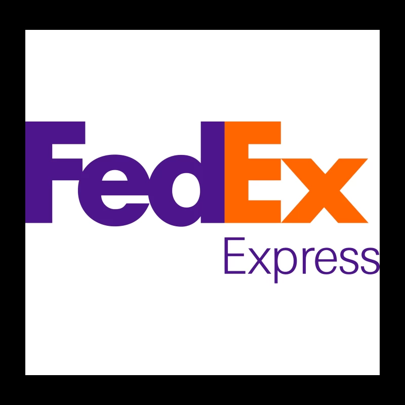 FedEx Express Corporate Logo Design in Purple and Orange Throw Pillow