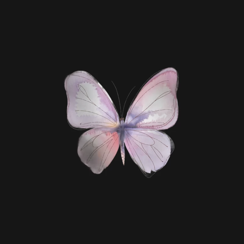 Delicate Watercolor Butterfly Illustration in Pastel Hues Mouse Pad