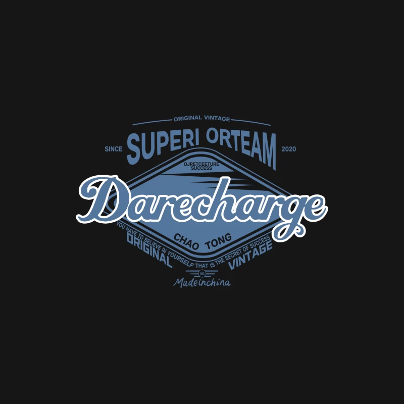 Vintage Superi Orteam Design Herren Langarm T-Shirt