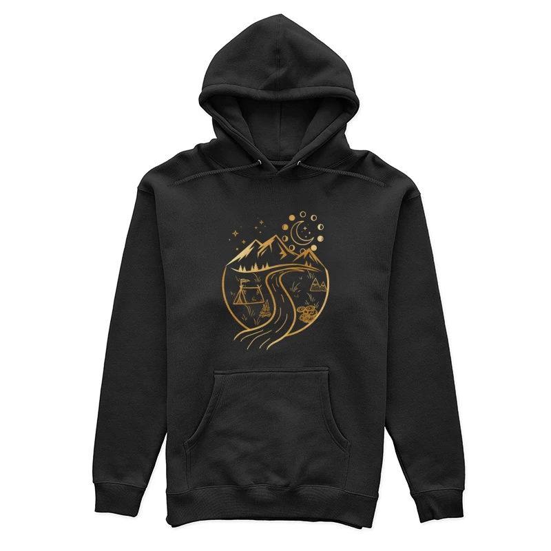Berglandschaft bei Nacht mit Zelt und Fluss Damen Pullover Hoodie