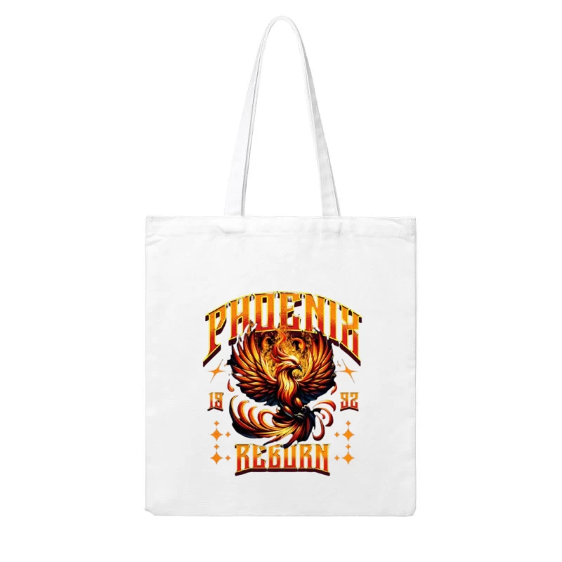 Vintage Phoenix Reborn Fire Bird Mythological Design Cotton Tote Bag