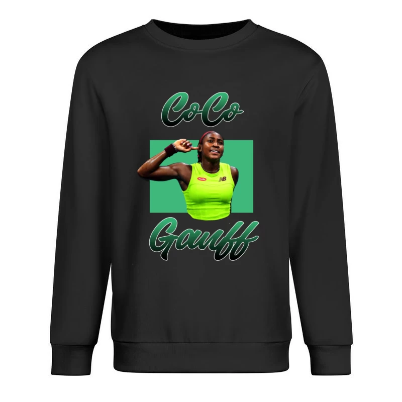 Professional Tennis Athlete in Bright Training Attire Male Pullover Sweatshirt