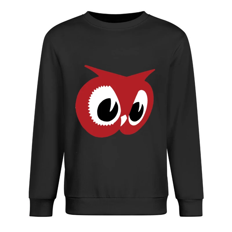 Red Owl Minimalist Logo Design Male Pullover Sweatshirt