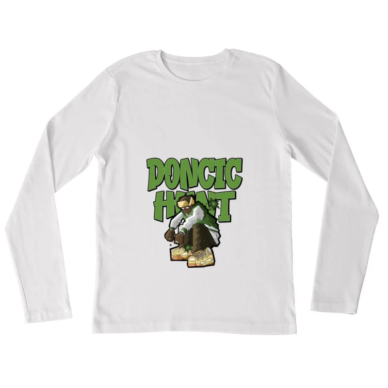 Streetwear-Kunst mit stilisierter Figur Damen Langarm T-Shirt