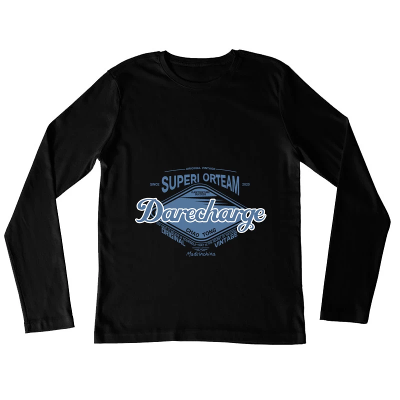 Vintage Superi Orteam Design Damen Langarm T-Shirt