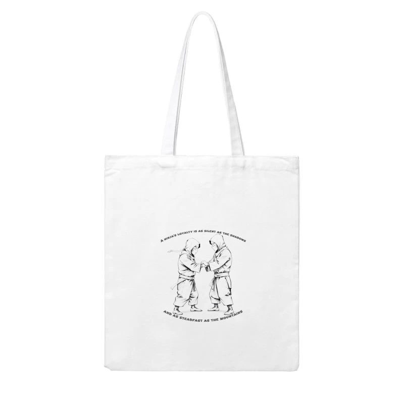 Ninja Brotherhood Loyalty Illustration in Traditional Style Cotton Tote Bag