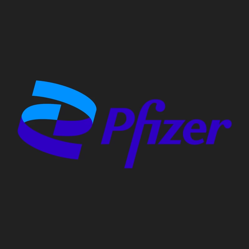 Pfizer Pharmaceutical Company Logo in Blue and Purple Bucket Hat