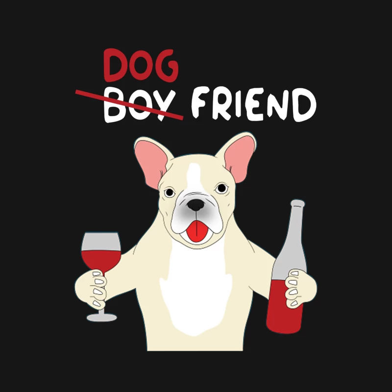 Chien avec vin et amitié Femme T-Shirt