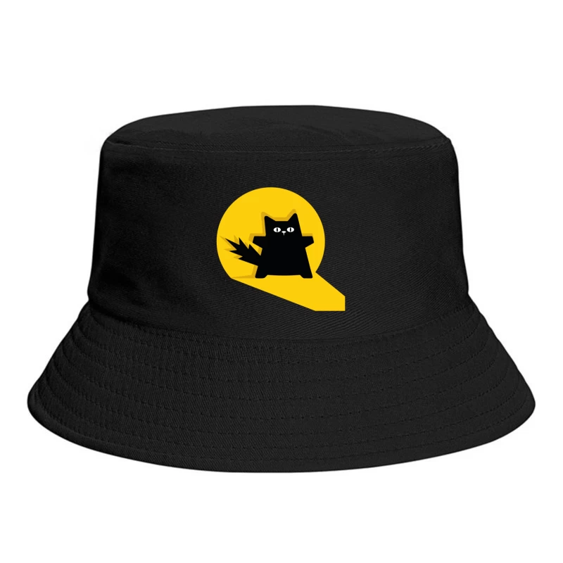 Bold Black Cat Spotlight Bucket Hat