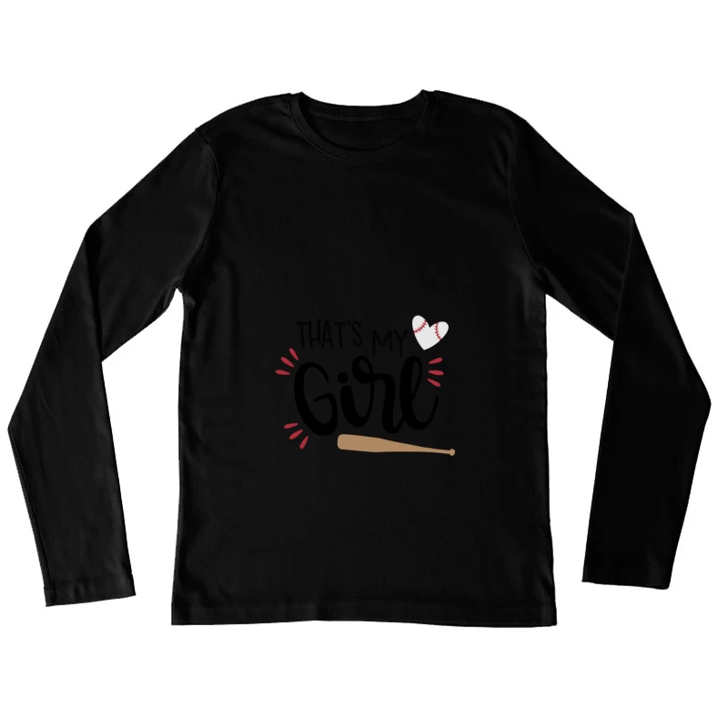 Cœur de Baseball et Batte Femme Manches Longues T-Shirt