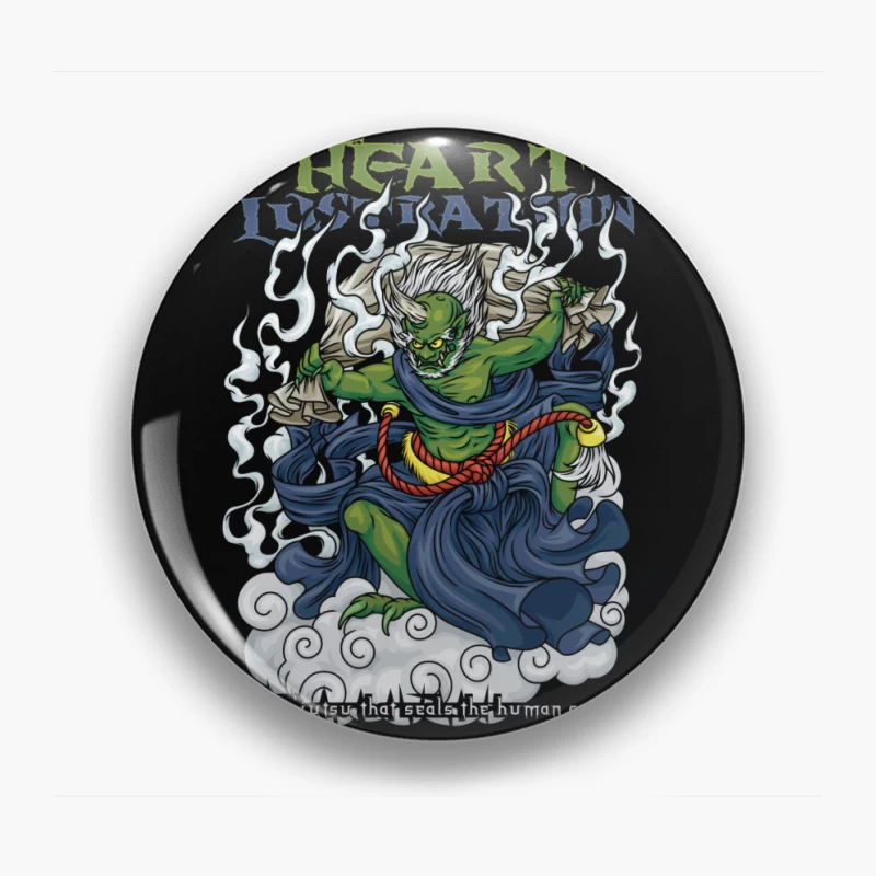 Demon Illustration with Kintsutsu Theme Pin