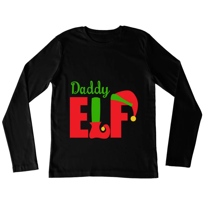 Design de Noël avec lutin pour papa Femme Manches Longues T-Shirt
