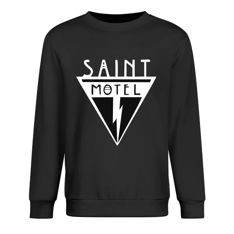 Saint Motel Vintage Triangle Logo with Lightning Bolt Design Male Pullover Sweatshirt